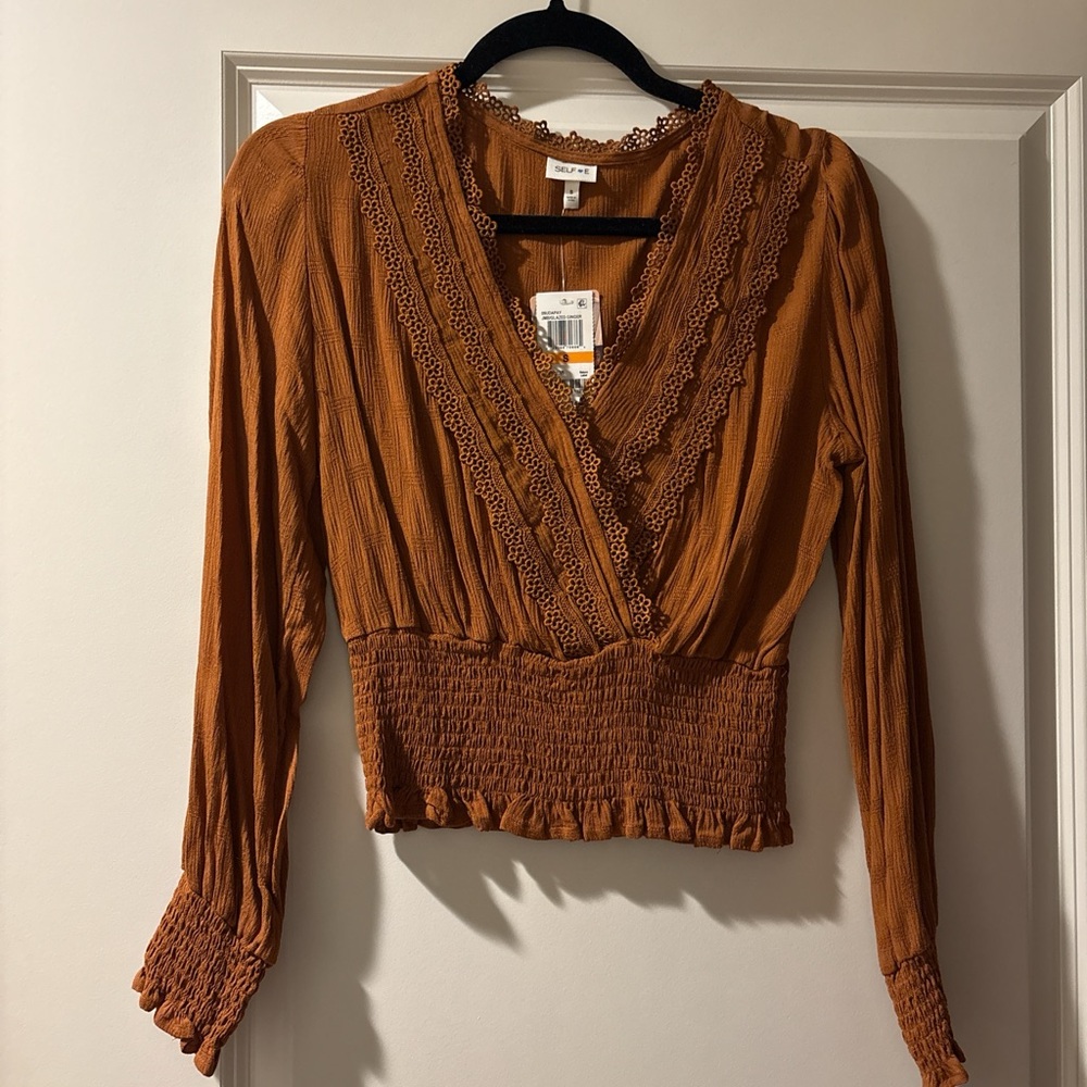 Self Esteem Rust Orange Blouse